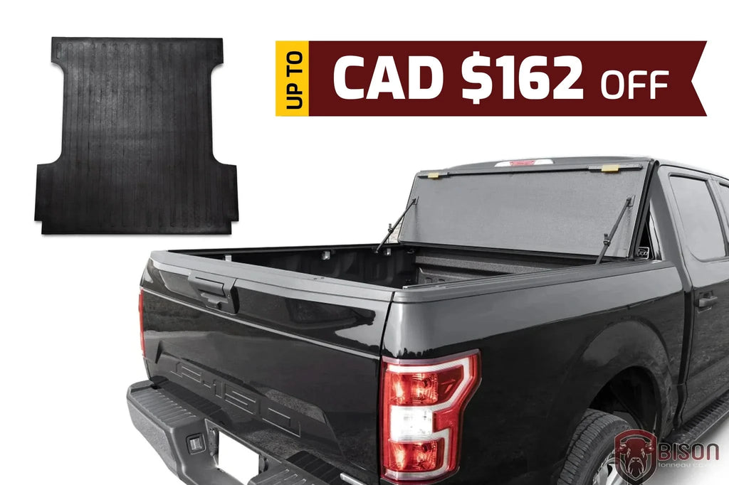 Flip Back Hard Tri-fold Tonneau Cover + Bed Mats